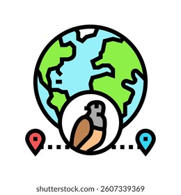 animal migration paths color icon vector. animal migration paths sign. isolated symbol illustration
