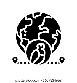 animal migration paths glyph icon vector. animal migration paths sign. isolated symbol illustration