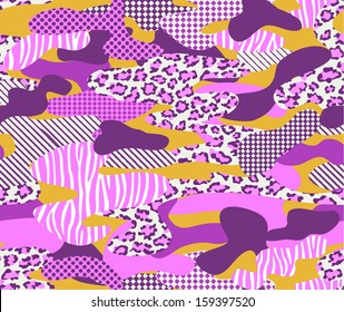 animal mix camouflage ~ seamless vector backgroud
