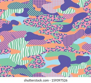 animal mix camouflage ~ seamless vector backgroud