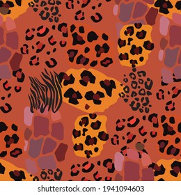 Animal mix print vector seamless pattern. Abstract background