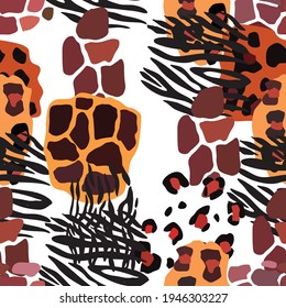 Animal mix print vector seamless pattern. Abstract background