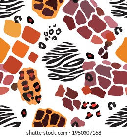 Animal mix print vector seamless pattern. Abstract background