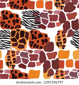 Animal mix print vector seamless pattern. Abstract background