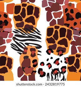 Animal mix print vector seamless pattern. Abstract background