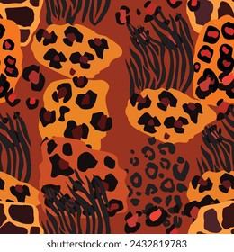 Animal mix print vector seamless pattern. Abstract background