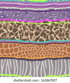animal mix stripe vector background