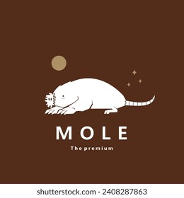 animal mole natural logo vector icon silhouette retro hipster