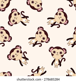 animal monkey cartoon, cartoon seamless pattern background