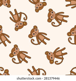 animal monkey cartoon , cartoon seamless pattern background