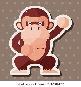 animal monkey cartoon theme elements