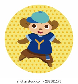 animal monkey cartoon theme elements
