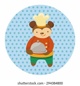 animal monkey chef cartoon theme elements