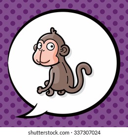 animal monkey doodle, speech bubble