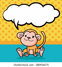 animal monkey doodle, speech bubble
