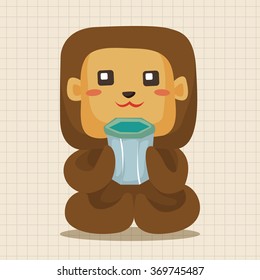 animal monkey having afternoon tea theme elements