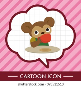 animal monkey having afternoon tea theme elements