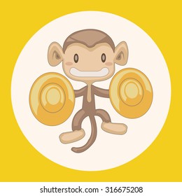 animal monkey playing instrument cartoon theme elements