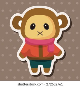 animal monkey winter cartoon theme elements