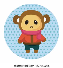 animal monkey winter cartoon theme elements