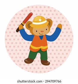 animal monkey worker cartoon theme elements