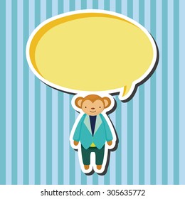 animal monkey worker cartoon theme elements