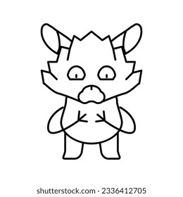 animal monster funny line icon vector. animal monster funny sign. isolated contour symbol black illustration