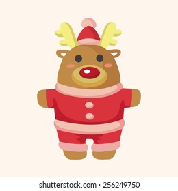 animal moose cartoon christmas style theme elements