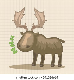 animal moose cartoon theme elements