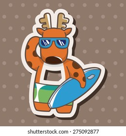 animal moose summer cartoon theme elements