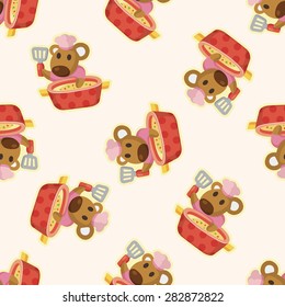animal mouse chef cartoon ,seamless pattern