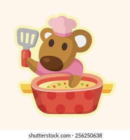 animal mouse chef cartoon theme elements