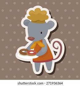 animal mouse chef cartoon theme elements