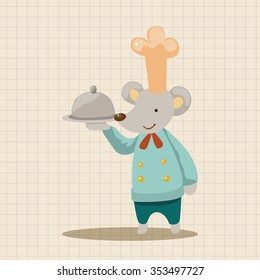 animal mouse chef cartoon theme elements
