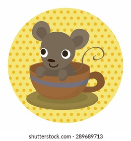 animal mouse having afternoon tea theme elements