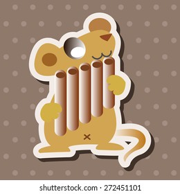 animal mouse playing instrument cartoon theme elements