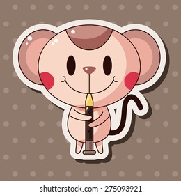 animal mouse playing instrument cartoon theme elements