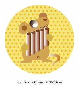 animal mouse playing instrument cartoon theme elements