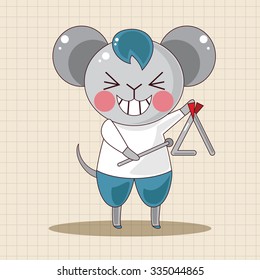 animal mouse playing instrument cartoon theme elements