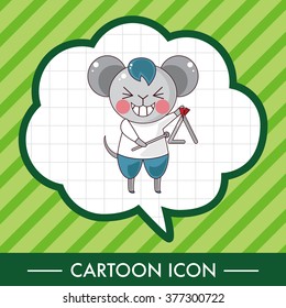 animal mouse playing instrument cartoon theme elements