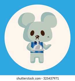 animal mouse waiter cartoon theme elements