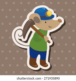 animal mouse worker cartoon theme elements