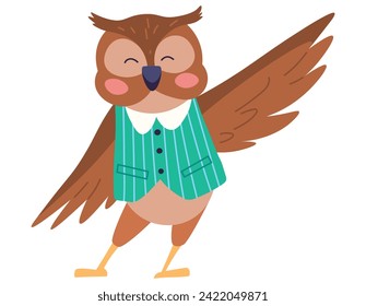 Animal music vector illustration. Creatures gather to celebrate, turning zoo into joyful music festival The animal music concept brings forth harmonious orchestra joy. Owl sings