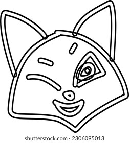 Animal muzzle with emotion line drawing.