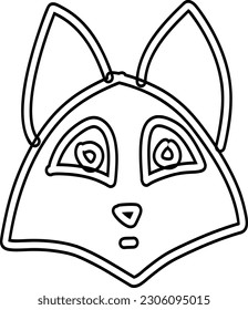 Animal muzzle with emotion line drawing.