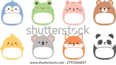 The animal name tag vector design features cute animal elements combined with simple label shapes, creating a playful and friendly look.
