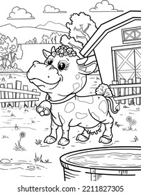 Animal in its natural habitat coloring page for kids