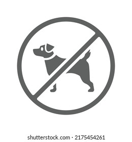 Animal, No Pets Allowed Icon. Gray Vector Graphics.