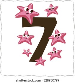 Animal numbers for kids: 7 stars