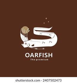 animal oarfish natural logo vector icon silhouette retro hipster
